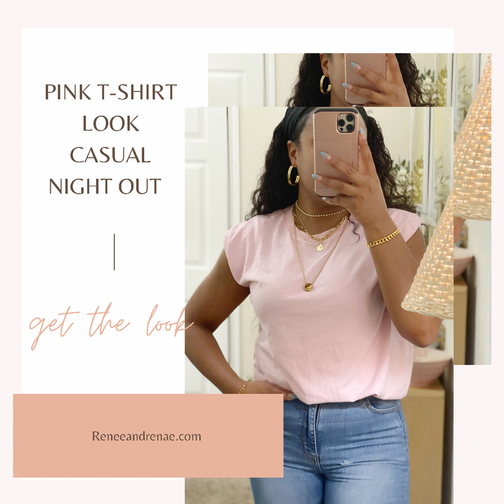 Pink T-Shirt Casual Look