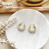 8394JE - Harlow Pearl Hoop Earrings
