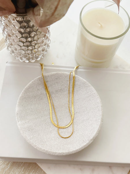 8857JN -  Double Chain Herringbone Gold Filled Necklace