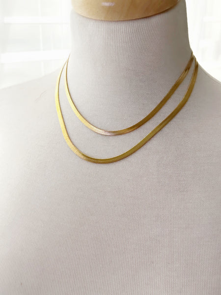 8854JN -  Thin Herringbone Chain Gold Filled Necklace