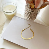 8854JB -  Thin Herringbone Chain Gold Filled Bracelet