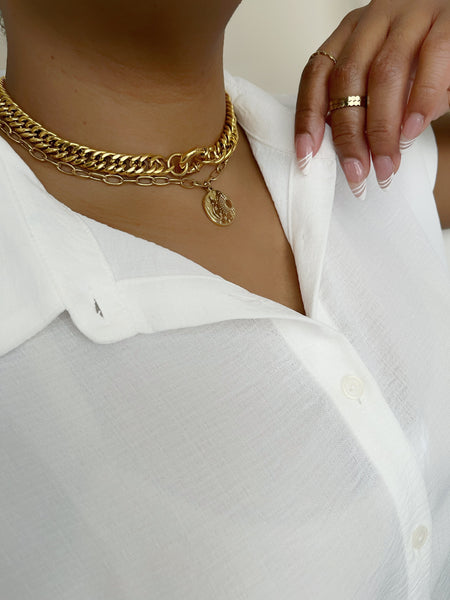 8827JN - Moon and Sun Gold Filled Necklace