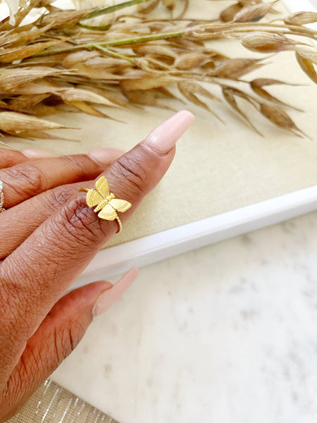 8329JR - Butterfly Adjustable Gold Filled Ring