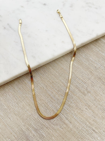 8854JN -  Thin Herringbone Chain Gold Filled Necklace