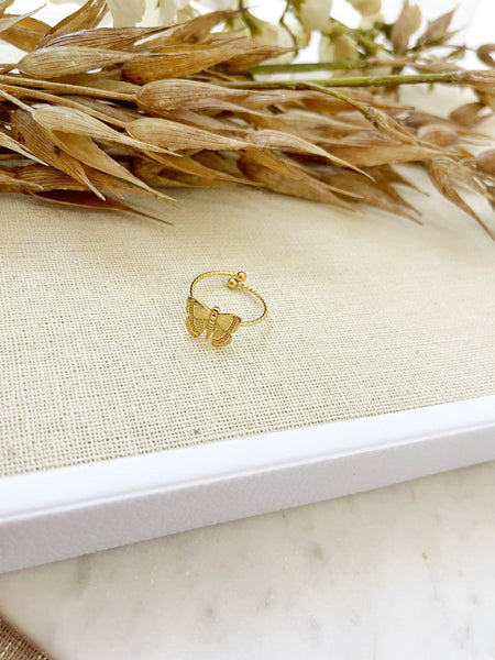 8329JR - Butterfly Adjustable Gold Filled Ring