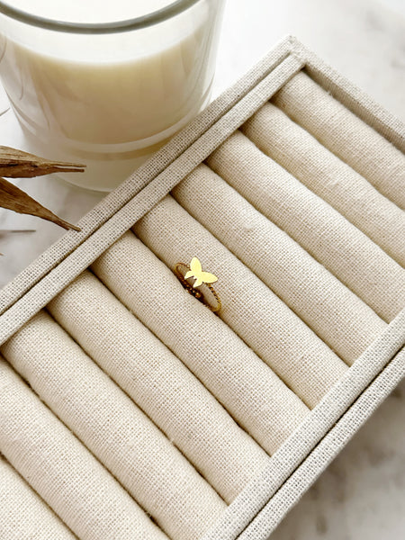 8328JR - Butterfly Mini Adjustable Gold Filled Ring