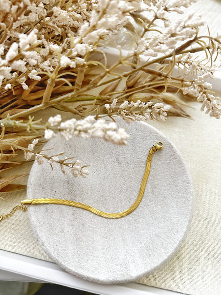 8854JB -  Thin Herringbone Chain Gold Filled Bracelet