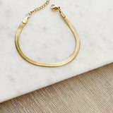 8854JB -  Thin Herringbone Chain Gold Filled Bracelet