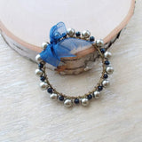 8001JB - Navy and Gray Pearl Bangles, Bridal Gift Set of 5
