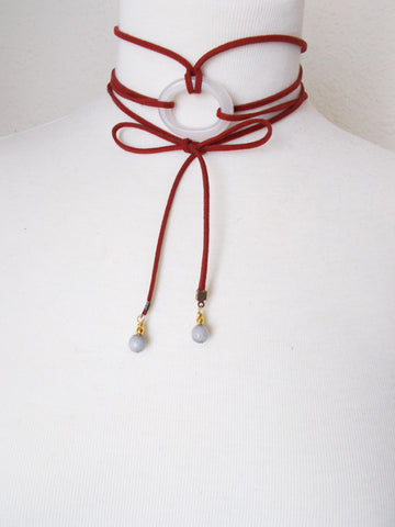 8703JN.c - DownPour Choker in Burgundy