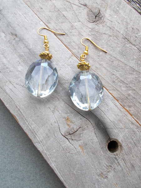 8017JE - RainDrop Earrings, in Light Grey
