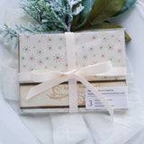 No. 042 - Red and Green Snowflake Christmas Cards - Set of 3