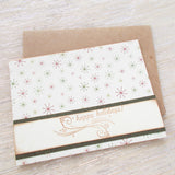 No. 042 - Red and Green Snowflake Christmas Cards - Set of 3