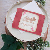 No. 043 -  Red Snowflake Christmas Cards, Set of 3