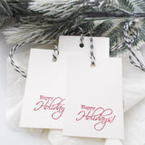 No. 146 - Happy Holidays Gift Tags, in Red - Set of 10