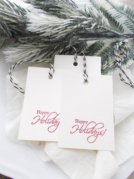 No. 146 - Happy Holidays Gift Tags, in Red - Set of 10