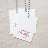 No. 146 - Happy Holidays Gift Tags, in Red - Set of 10