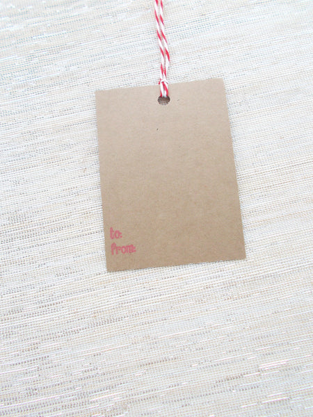 No. 148 - Seasons Greeting Gift Tags, in Red - Set of 10