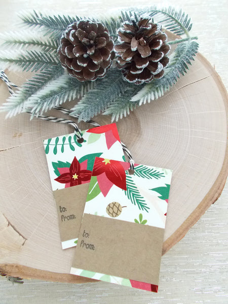 No. 152 - Poinsettia Gift Tags - Set of 10