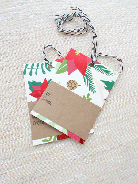 No. 152 - Poinsettia Gift Tags - Set of 10